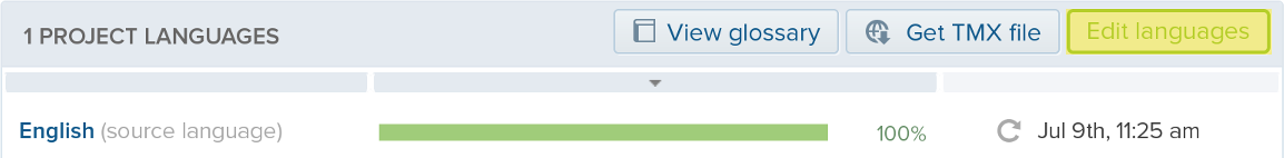 Edit project languages in Transifex