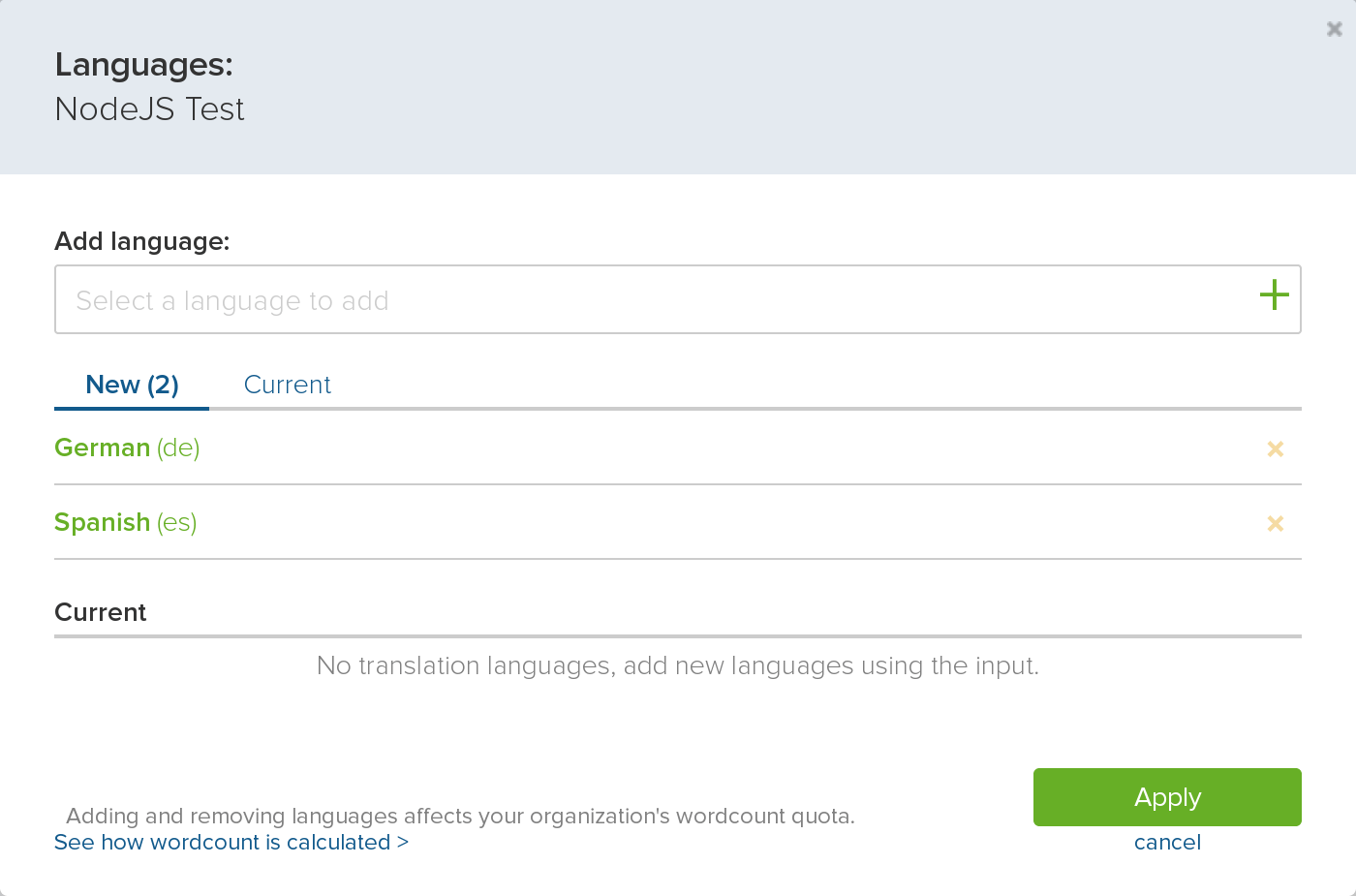 Add languages to Transifex