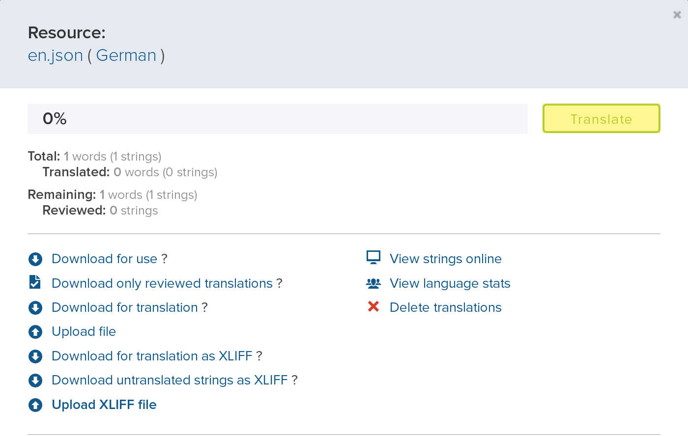 Translation popup