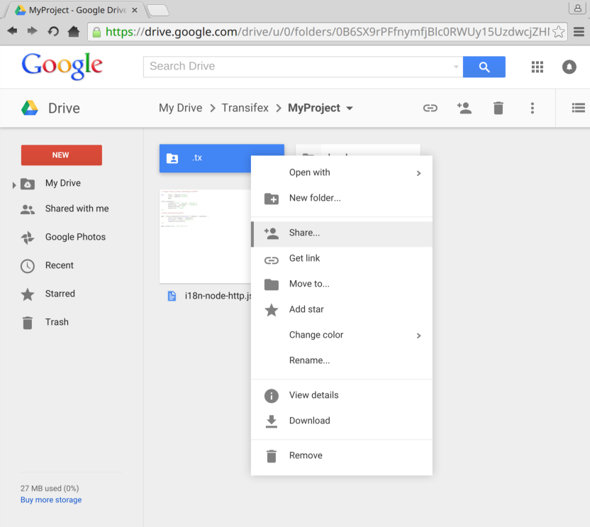 Google Drive share